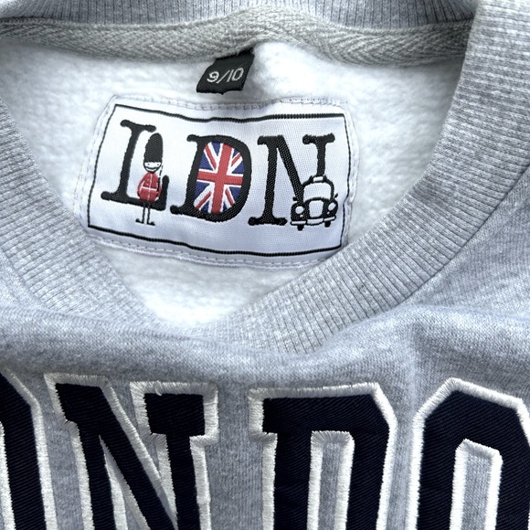 Kid’s 🇬🇧 London England Sweatshirt | Kids 9/10 Unisex Gray Official LDN 🇬🇧 - Picture 4 of 4